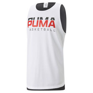 Puma Give And Go Logo Crew Neck Tank Top Mens White Casual  Athletic 53856501