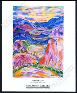 1991 Phyllis Kapp Pink Cliffs Of Abiquiu painting SF gallery vintage print ad