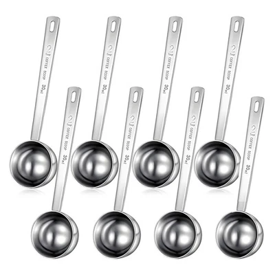 8 Pezzi 2 Cucchiai Scoop con Manico Lungo,30 Ml Acciaio Inox Misura3487 - Immagine 1 di 4