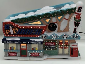 Coca-Cola Town Square 10 Pin Bowling Alley Color Changing Fibre Optic Retired - Picture 1 of 24