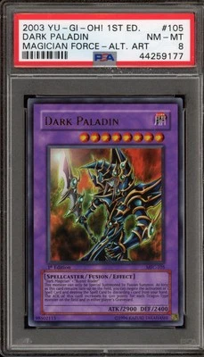 Yu-Gi-Oh! Dark Paladin Magician's Force 1st Ed ASIAN MFC-105 CORRECTED ART PSA 8 - Image 1 of 2