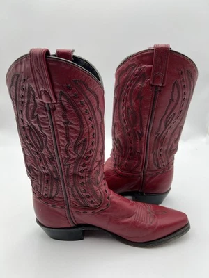Botas vaqueras Abilene para mujer cosidas al látigo 9002 cuero rojo/puntada negra Foto 1 de 4