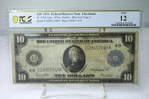 1914 $10 Federal Reserve Note Cleveland Fr.919A PCGS 12 No Comment #7948 - Picture 1 of 2