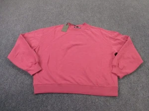 All Saints Sweatshirt Womens M Pink Lightweight Pullover Logo Dino Casual NEW - Picture 1 of 13