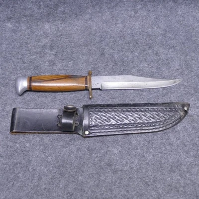 Cuchillo Bowie York Cutlery 706W Original Hoja Fija Alemania con Funda de Cuero Foto 1 de 4