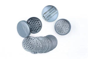 TITANIUM DIAMOND SIEVE 80 MM SET OF 75 PLATES JEWELRY TOOL MEASURE GEMSTONES - Picture 1 of 7