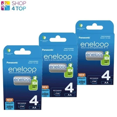 12 Panasonic Eco Friendly Aa Eneloop Lr6 Rechargeable Batteries 2000Mah 4Bl NEW - Image 1 of 4