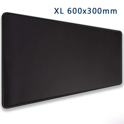 Black XL Gaming Mouse Pad 600×300 Large Desk Mat Waterproof Stitched Edge - Image 1 of 4