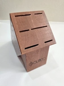 Cutco 6 Slot Gourmet Knife Block Oak Storage w/ Side Scissors Shears Holster USA - Picture 1 of 12