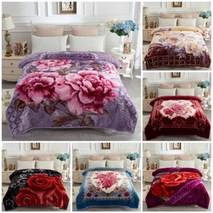 Reversible 2-Ply Korean Mink Blanket Animal Print Soft & Warm Throw Queen / King - Picture 1 of 150