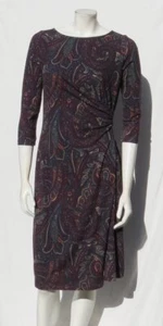 Vestido de vaina de rayón elástico tejido sintético con estampado de cachemira 3⁄4 Slvs - Imagen 1 de 6
