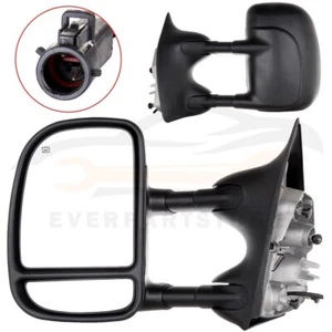 Pair Telescoping Tow Power Heated Side Mirrors For 1999-2007 Ford F250 F350 - Picture 1 of 7