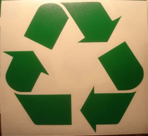 Pegatina de vinilo verde corte reciclado - contenedor ecológico verde de reciclaje grande (6 pulgadas x 6 pulgadas) - Imagen 1 de 3