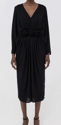 Nissa Womens Black Glitter Sparkle Kaftan Style Dress Style RS15296 Size 18 - Image 1 of 4