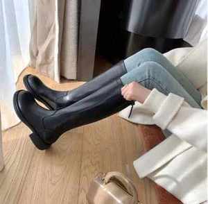 Botas Zapatos Anfibios Alto 5 CM Negro Elegantes Plataforma Piel Sintético 40590 - Imagen 1 de 3