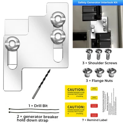 Kit de bloqueo de generador para paneles GE 100 amperios con interruptor principal de tiro horizontal Foto 1 de 4