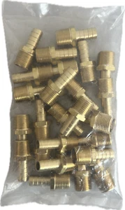 25 Pk Bluefin 1/2" Hose Barb x 1/2" NPT Male Brass Pipe Adapter (New in Bag) - Picture 1 of 8