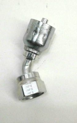 Parker 1J743-6-4 Crimp Female Seal-Lok Swivel 45° Elbow 3/8" x 1/4" Hose 5pk - Image 1 of 4