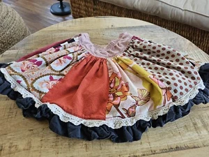Persnickety Girl's Mixed Print Riffle Skirt Size 7 Boutique Boho Colorful - Picture 1 of 7