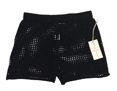 Pantalones Cortos Moon & Madison Negro Tejido Crochet Medio Cintura Elástica Ligeros, Nuevos con Etiquetas Foto 1 de 4