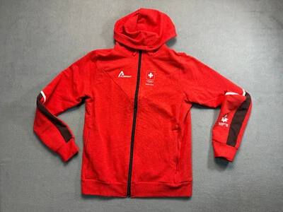 Sudadera con Capucha Albright Equipo Olímpico Suizo Cremallera Completa Mujer Talla 36 Roja Foto 1 de 4