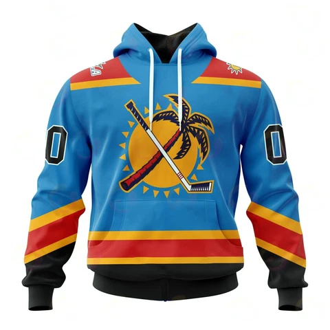 Florida Panthers Reverse Retro Kits Hoodie Custom Name Number Hockey Team Hooded Cover