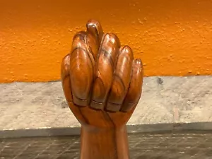 Mid 20th Century Carved Wood Figa Hand Gesture Art Deco (Brings Luck) 12 Inches - Picture 1 of 13