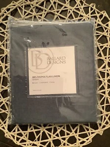 Ballard Designs Belissima Flax Linen Pillow Euro Sham Linen Cotton Cornflower - Picture 1 of 2