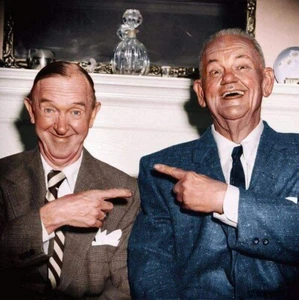 Laurel and Hardy 1956 Their Last Photo Together Re-Print 4x4 - Picture 1 of 1