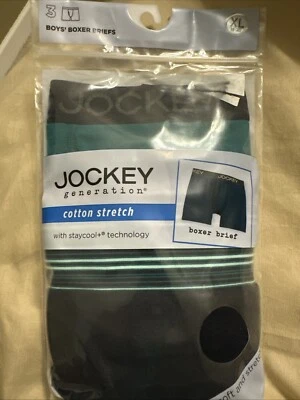 NEW Jockey Generation Boys Multicolor Cotton 3 PK Boxer Briefs Size XL 18-20 - Image 1 of 2