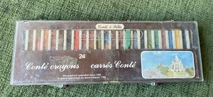 Vintage CONTE a PARIS 24 Crayons Set Used P497 - Picture 1 of 5