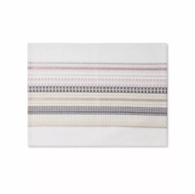 Threshold Sour Cream Placemat  With Striped Metallic Pattern Gold Silver - Image 1 of 2