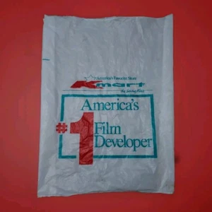 80s K-Mart Store Shopping Plastic Bag #1 Film Developing Advertising Vtg BIG - Picture 1 of 12