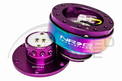 NRG STEERING WHEEL GEN 2.0 QUICK RELEASE PURPLE BODY NEO CHROME RING 200PP-MC Foto 1 de 2