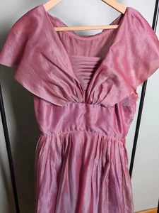 As Is Wounded Vintage Red Metallic Color Shift Formal Dress - Picture 1 of 15