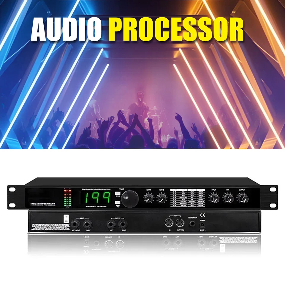 Professional Audio Processor Equalizer Digital Reverb Multi Effect DSP Processor - Image 1 of 4