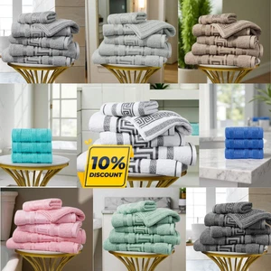 Premium Regent Greek Bathroom Towels Set – Soft, Thick, Absorbent Cotton - Picture 1 of 132