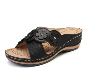 Vintage Floral Beach Sandals – Multicolor Casual Flats - Picture 1 of 45