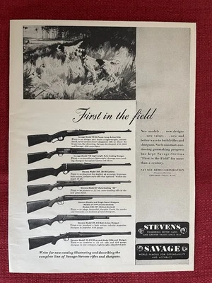 Anuncio impreso vintage 1948 Savage Stevens rifles y escopetas 99, 745, 87, 325 ++ Foto 1 de 3
