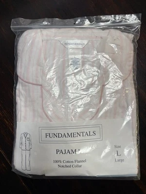 Nuevo conjunto de pijama para mujer 100 % algodón cepillado blanco y rosa talla grande Foto 1 de 4