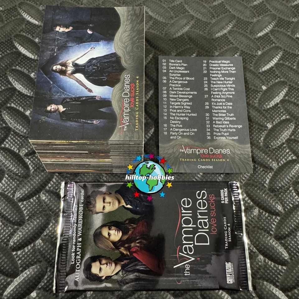 VAMPIRE DIARIES SEASON 4 LOVE SUCKS COMPLETE 72-CARD SET 2016 CRYPTOZOIC+WRAPPER - Image 1 of 1