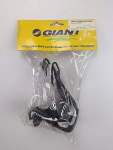 Giant Mountain Bike Double Prong Nylon Toe Clips Strap Set New NOS Cycling Parts - Picture 1 of 9