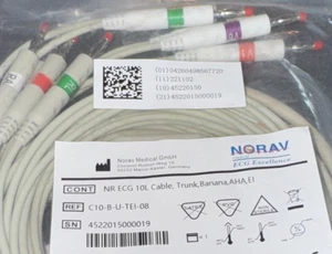 Cable inalámbrico NORAV 10 cables azul ECG con extremos banana - Imagen 1 de 2
