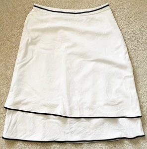 CATO Womens White A-Line Skirt Size 10 Flared Lined Tiered Vacation Cruise Beach - Picture 1 of 10