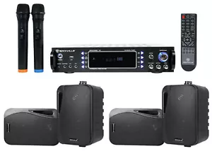 Sistema de cine en casa híbrido Bluetooth Rockville + (4) altavoces de 4" + (2) micrófonos - Imagen 1 de 11