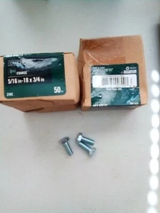Everbilt Coarse Hex Bolts 5/16in-18X3/4" 50Pk 2Boxes(a3) - Picture 1 of 2