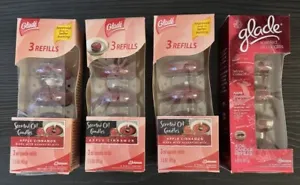 Lot Of 4 New Packs Glade Scented Oil Candles Apple Cinnamon 13 Refills Total - Picture 1 of 13