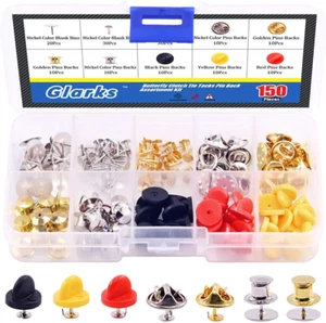 150Pcs 3 Style Clutch Tie Tacks and Plastic Pin Back with Blank Pins for Lapel P - Picture 1 of 7