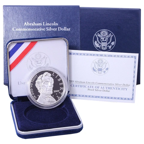 2009 P Abraham Lincoln Bicentennial Proof Commem 90% Silver Dollar OGP US Coin Cover