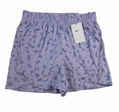 New Nike Dri-FIT Girls Training 4” Shorts Purple, Lined Size L, Print MSRP$38 - Image 1 of 4